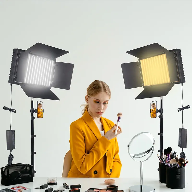 U600 U800+ LED-Videoleuchte, Fotostudio-Lampe, zweifarbig, 3200 K-5600 K, dimmbar, mit Stativ-Fernbedienung für Videoaufnahmen
