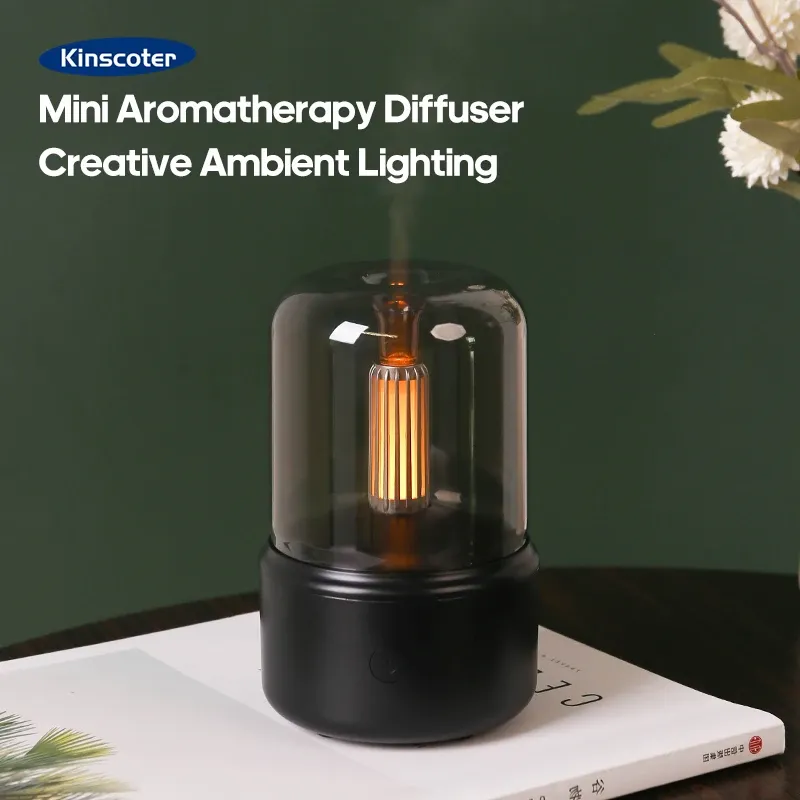 Vintage Nachtlicht Aroma Diffuser Aromatherapie Mini Desktop Luftbefeuchter USB Kreatives Stimmungslicht Als Geschenk/Ätherisches Öl Set