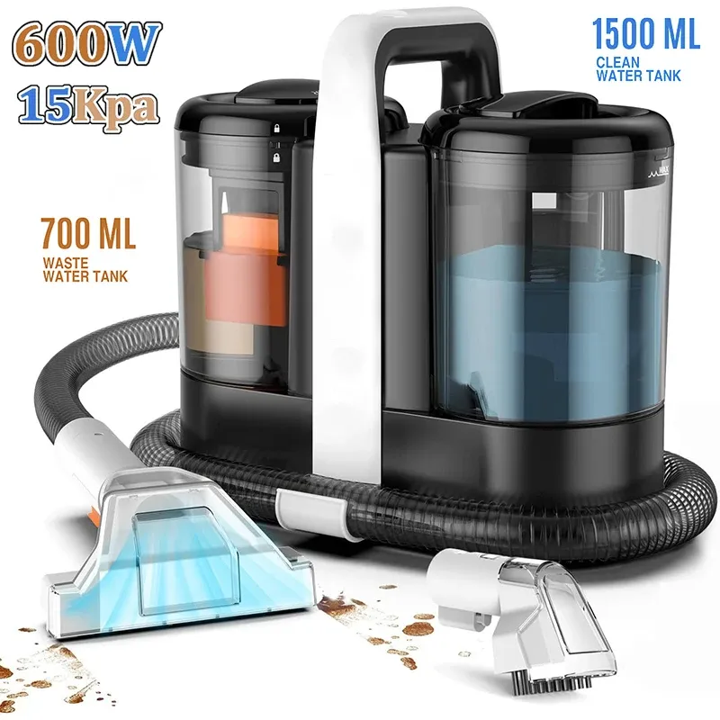 15KPA Tragbarer Teppichreiniger, 600 W, Hand-Fleckenreiniger, Sprühsauger, integrierte Reinigungsmaschine für Sofa, Tierhaar-Staubsauger