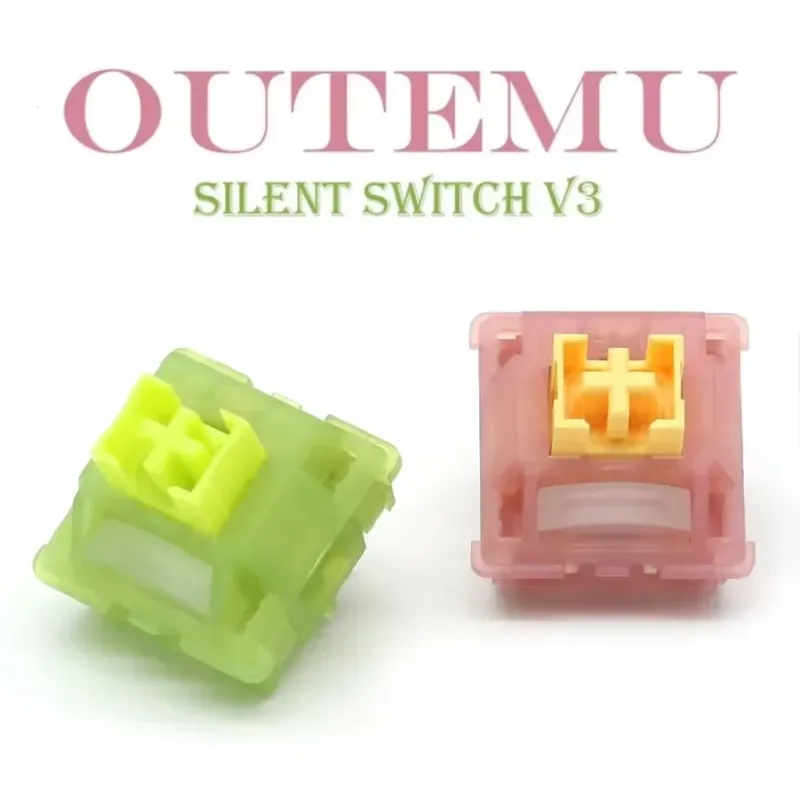 Outemu Silent Peach V3-Schalter Silent Lemon V3-Schalter Mechanische Tastatur Linear Tactile 5Pin Axis Hot Swap Pre Lubed POM