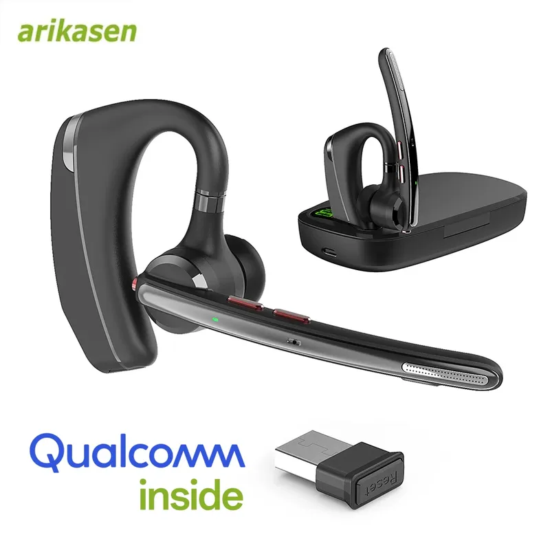 Bluetooth-Headset, kabelloser Ohrhörer mit Upgrade-Geräuschunterdrückung, 100 Stunden Sprechzeit, freihändige Kopfhörer mit Stummschalttaste