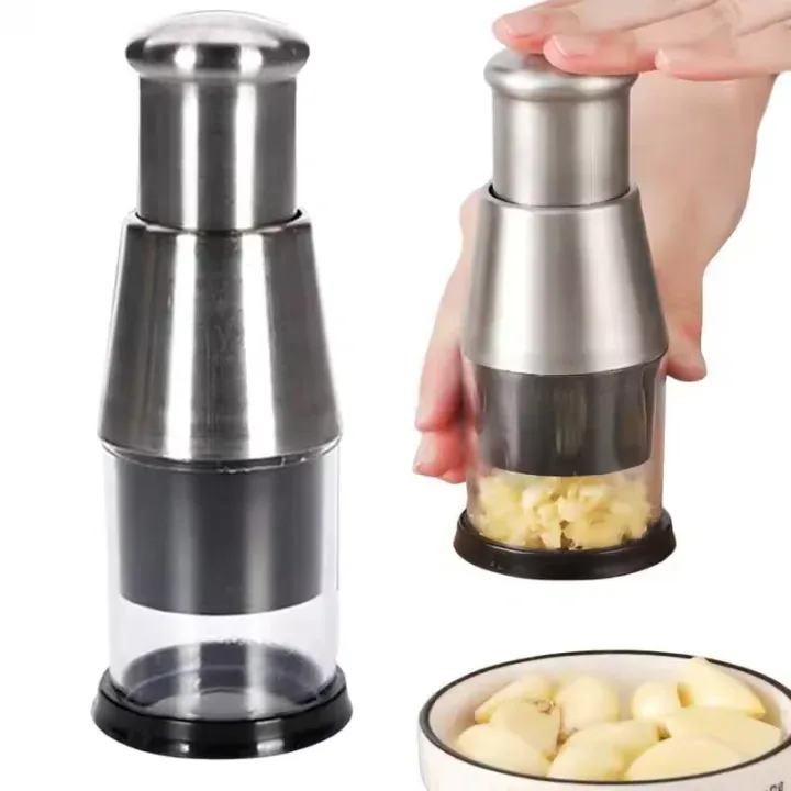 Edelstahl Knoblauch Chopper Manuelle Presse Knoblauch Brecher Küche Küchenmaschine Gemüse Slicer Für Knoblauch Zwiebel Paprika Kräuter