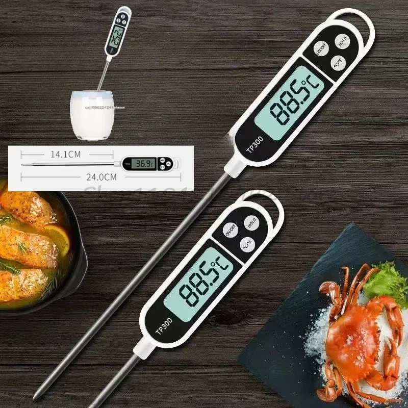 Küchenthermometer zum Kochen, digitales Temperaturmessgerät für Fleisch, elektronisches Lebensmittelthermometer, LCD-Display, Lebensmittel