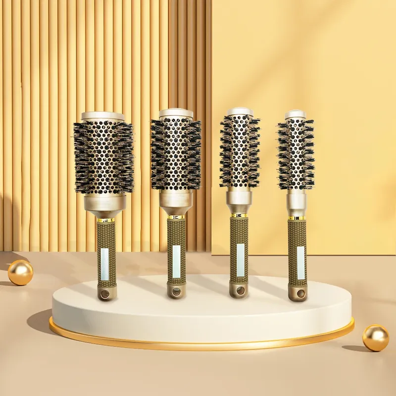 Aluminium Rohr Runde Barrel Haar Curling Pinsel Anti Statische Runde Roll Pinsel Pro Barber Haar Roll Pinsel Salon Styling Werkzeuge