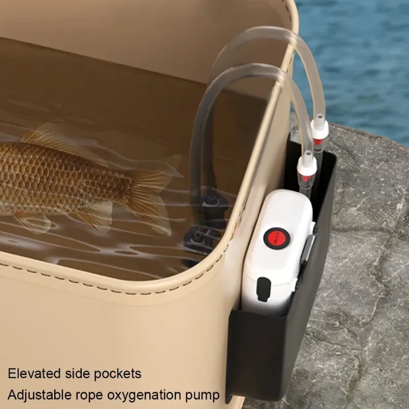 8L/13L Multifunktionaler faltbarer Angeleimer mit ergonomischem Griff, wasserdichter Outdoor-Camping-Eimer, Angelzubehör