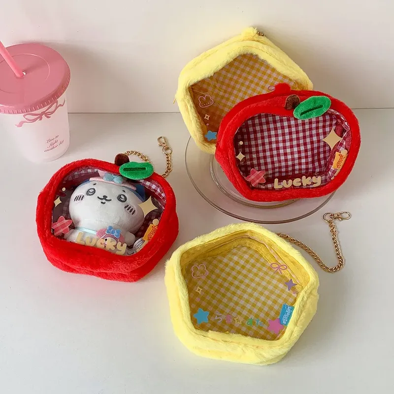 Niedliche Plüschpuppen-Aufbewahrungstasche, Baumwollpuppen-Aufbewahrungs- und Präsentationsanhänger, Staubdichte Baby-Lauftasche