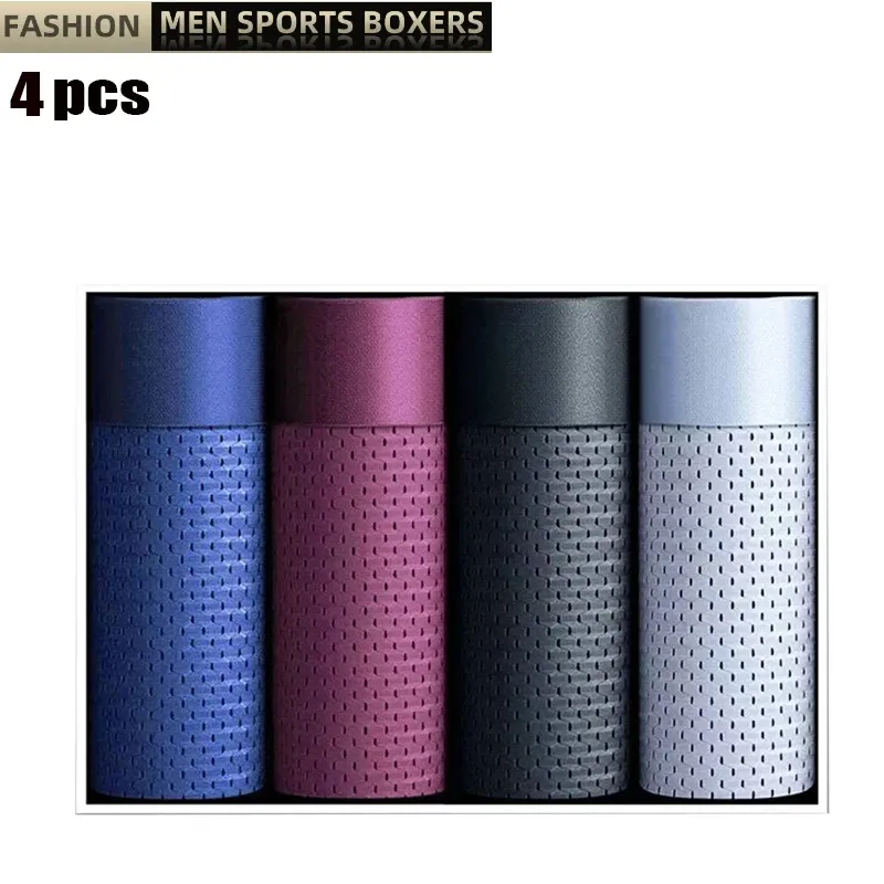 4 stücke männer Unterwäsche Eis Seide Dünne Nahtlose Höschen Mesh Boxershorts Höschen Sommer Sexy Atmungsaktive Unterhose Günstigsten