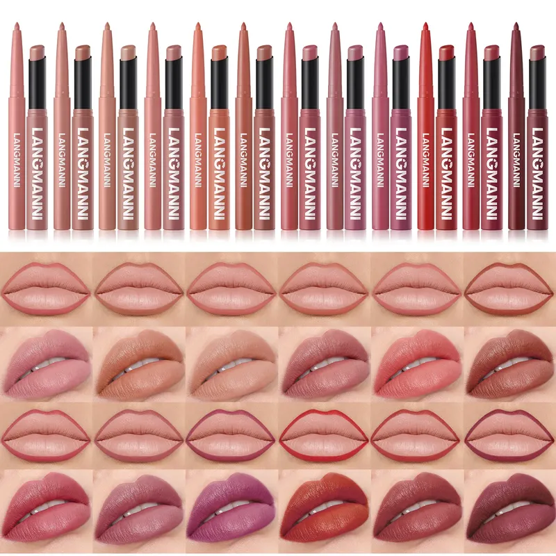 2-teiliges Set: Matter Soft Mist Lippenstift mit Schrägspitze + Lipliner, Kombi-Set, Leicht Matt und Nicht Austrocknend, Wasserfest, Nicht Klebend