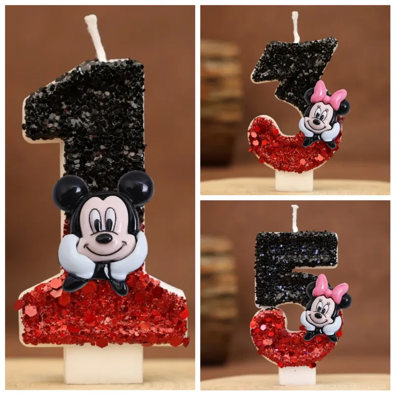 Heißer Alles Gute Zum Geburtstag Nummer 0-9 Kerzen Cartoon Mickey Minnie Maus Kerze Kuchen Cupcake Topper Party Dekoration Lieferungen DIY geschenke