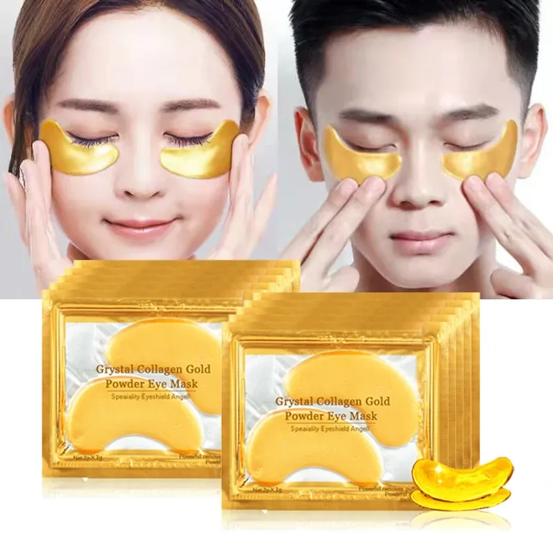 100 stücke = 50 paar Gold Kollagen Augen Maske hautpflege Anti-Aging Anti Augenringe Entfernen Schwellungen Feuchtigkeitsspendende augenklappen Hautpflege