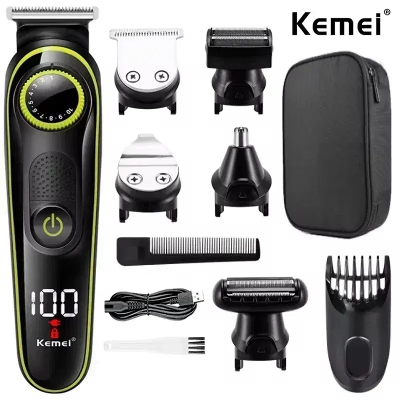 Haarschneider Kemei KM-696 Multifunktionaler Trimmer für Männer Elektrorasierer für Herrenrasierer Nase 5-in-1 Professioneller Trimmer
