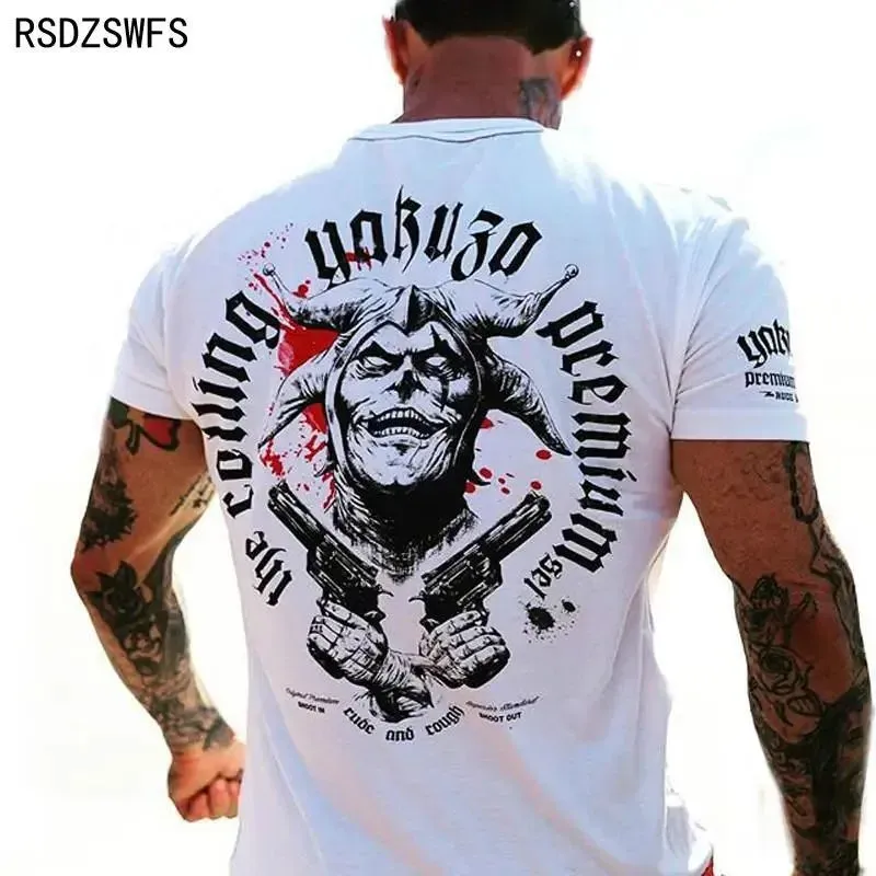 Modisches, bequemes, atmungsaktives Rundhals-T-Shirt für Herren im Sommer mit Totenkopf-Druckmuster, lässiges Outdoor-Mode-Oberteil