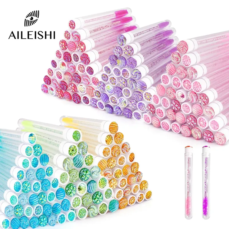 10/50Pcs Einweg Wimpern Pinsel Wiederverwendbare Wimpern Pinsel Rohr Mascara Zauberstäbe Rohre Staub-proof Lash Spoolies Lagerung make-up-Tool