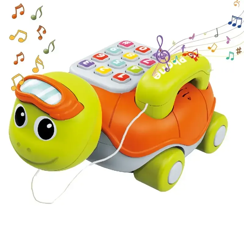Musikalische Schildkröte Krabbeln Baby Spielzeug Interaktives Baby Telefon Spielzeug mit Klavier Musik Lichter Kleinkinder Frühes Lernen Lernspielzeug