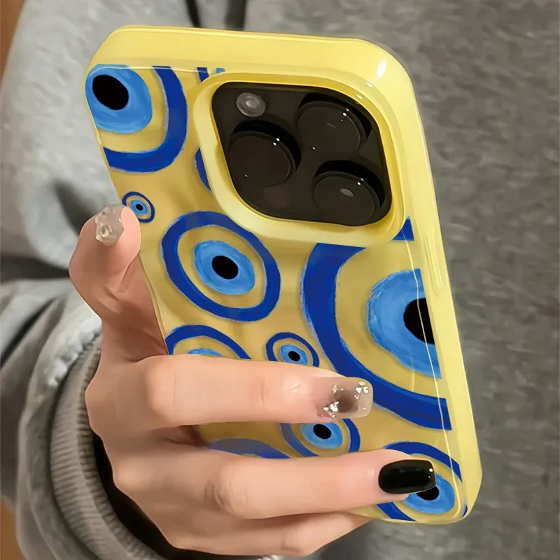 Retro Blue Eye Design TPU Handyhülle für iPhone 17 16 15 14 11 13 12 Pro Max 17 Air stoßfeste Abdeckung für iPhone 15 14 16 Plus