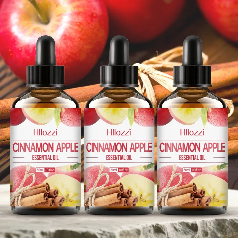 Ätherisches Zimt-Apfelöl 30 ml, süßes gewürztes Aromaöl für Diffusoren, Massage, Hautpflege, DIY-Kerzen, Seifen, Heimduft