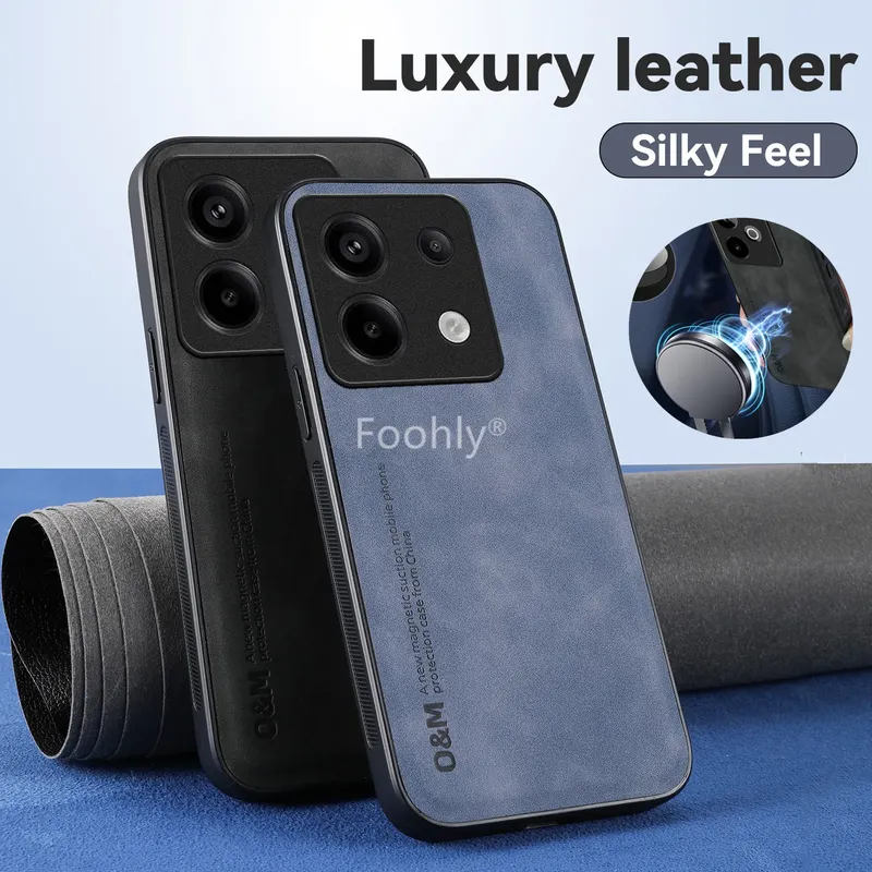Leder-Magnethülle für Xiaomi Redmi Note 13 Pro 5G 4G 13 Pro Plus + Schutzhülle, stoßfeste Rückseite, Fundas