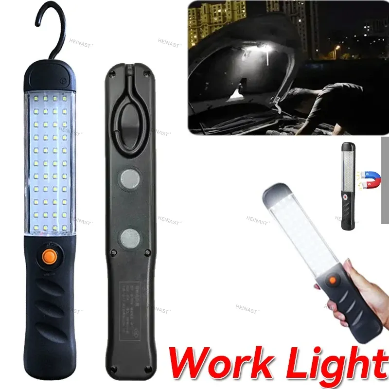 Tragbare Handarbeitslampe, USB wiederaufladbar, Flutlicht, Autoreparatur, Angeln, Notfälle mit Magnethaken, Werkstatt-Reparaturlichter