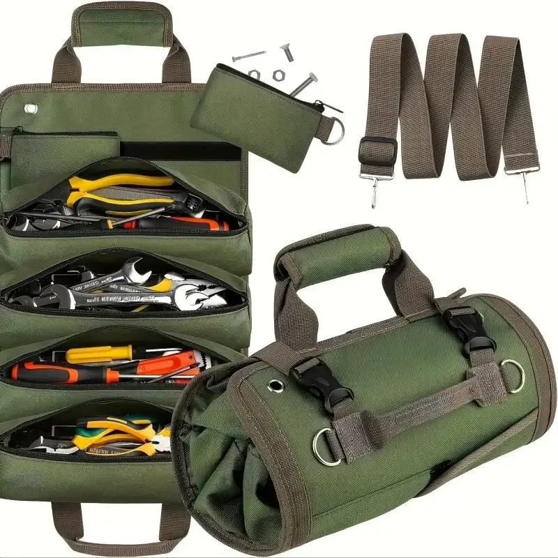 Mehrzweck-Werkzeugtasche, hochwertige professionelle Multi-Pocket-Hardware-Werkzeugtasche, aufrollbar, tragbare Organizer-Tasche für kleine Werkzeuge