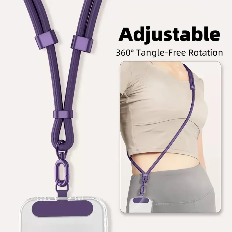 Universelles verstellbares Telefon-Lanyard, Umhängetasche, Halskette, Riemen, Handyhülle, langes Hängeseil mit Clip, Anti-Verlust, langlebig und robust