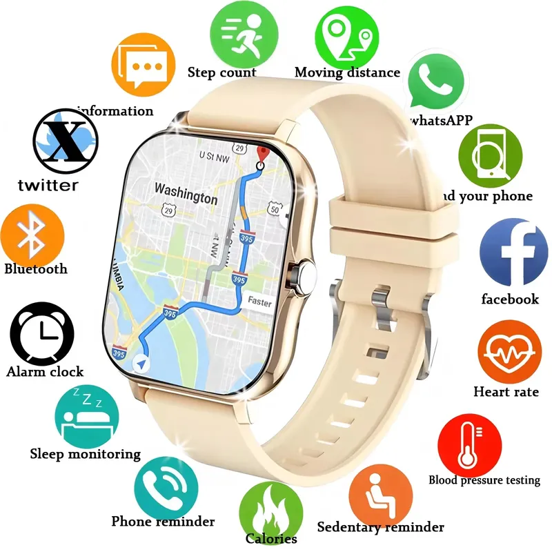 LAXASFIT 2026 Neue Modische Smartwatch 1,85-Zoll HD-Bildschirm Bluetooth-Anruffunktion Smartwatch für Männer und Frauen Urlaubsgeschenk