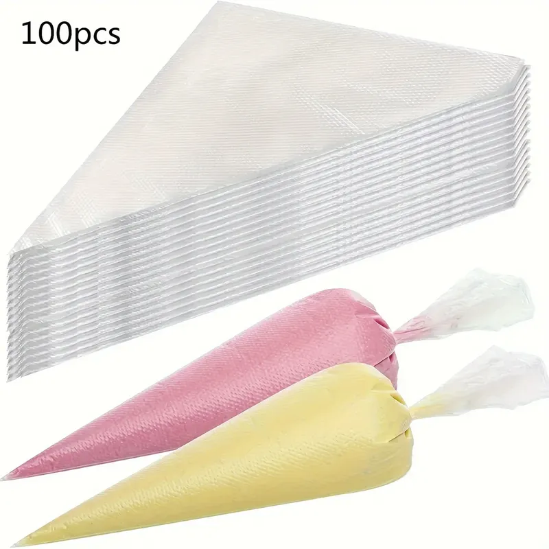 100 Stück Einweg-Spitzbeutel, extra starke und auslaufsichere Spritzbeutel für Kuchendekoration, Backen, Zuckern und Basteln – langlebig und lebensmittelecht