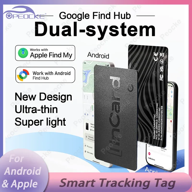 Brieftasche Tracking Karte Ultra-dünne GPS Standort Für Android Google Find Hub Smart Anti-verlust Tag Für Apple System Gepäck schlüssel Finder