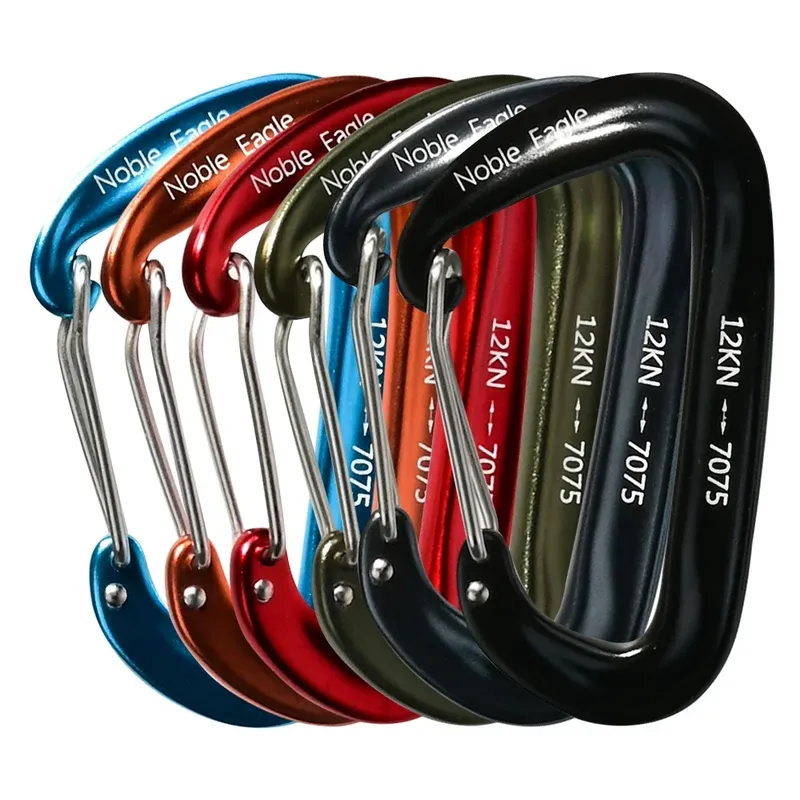 6PCS 12kN Aluminium D Ring Karabiner Heavy Duty Haken Leichte Outdoor Camping Wandern Clips Schnalle Set für Rucksack ausrüstung