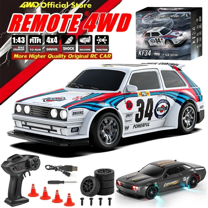 4WD RC Drift Auto 1:43 Ferngesteuertes Auto Truck 4x4 Rennwagen Drifting 2,4G Funk Mini Fahrzeugmodell Spielzeug Geschenk für Erwachsene Kinder Jungen