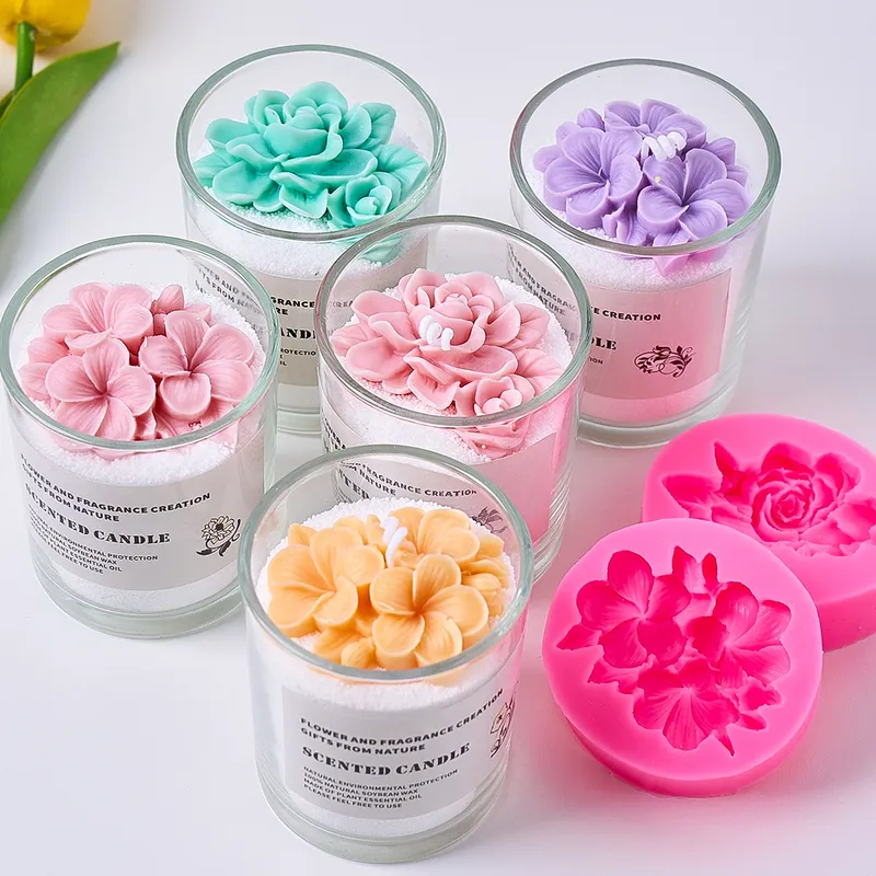 Frangipani Gardenia Blume Silikon Kerzenform DIY handgemachte Seife Sojawachs Duftkerze Gips Ornamente Formen Home Decor