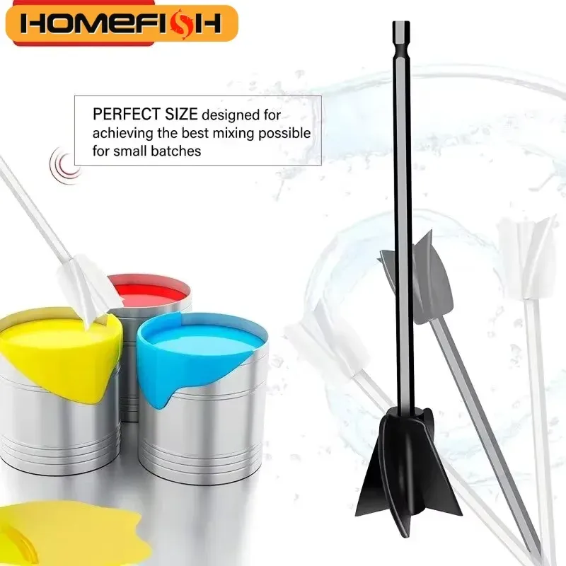 2PCS Epoxy Mischstab Farbe Rührstab Kitt Zement Farbe Mixer Befestigung Mit Bohrfutter Für Epoxidharz Latex Ölfarbe