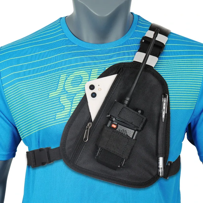 Walkie Talkie Brust Harness Schulter Radio Holster Pack Einstellbare Tasche Holster Für Baofeng UV-5R UV-21 PRO Quansheng UV-K5 K6