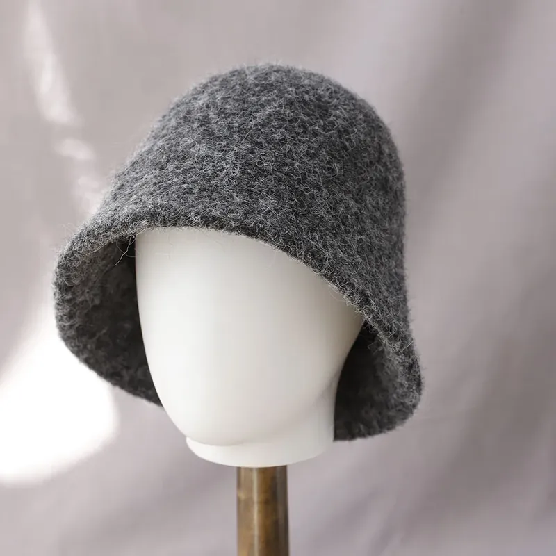 2025 neue Herbst Winter Wolle Eimer Hut Frauen Mode Vintage Fischer Hüte Vielseitige Kappe Frühling Filz Hut 6 Farben Faltbare hut