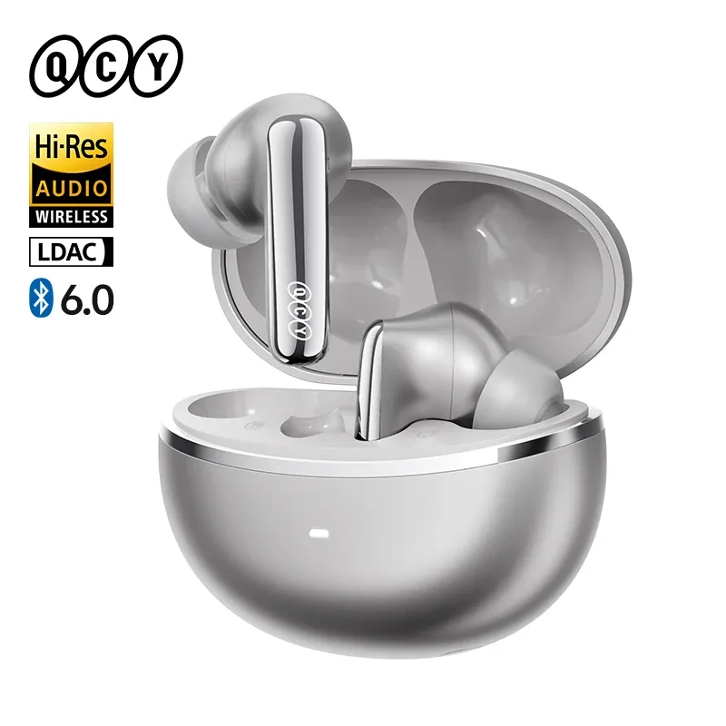 QCY MeloBuds N70 HT18 Kabellose Kopfhörer Hybrid Adaptive ANC Hi-Res Sound mit LDAC Bluetooth 6.0 Ohrhörer Kabelloses Laden 50 Stunden