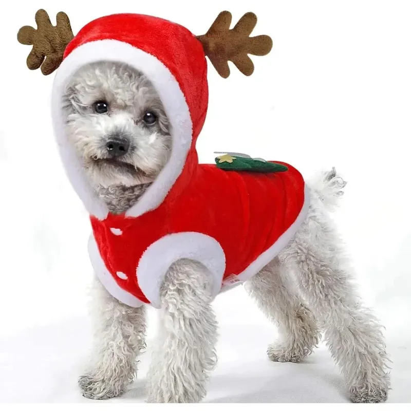 Haustier-Hundekleidung, Herbst hält im Winter warm, Flanell, festliche Kleidung, Hund, Katze, Hirsch, Weihnachtsbaum, Kleidung, Neujahrsgeschenke, Elch - 6.24 EUR