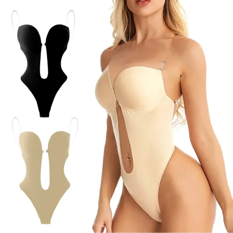 Frauen Body Shaper Bh Rückenfreie Bodys Tanga Unsichtbare Bauch-steuer Shapewear Gürtel Mantel Abnehmen Unterwäsche Push-Up Korsett