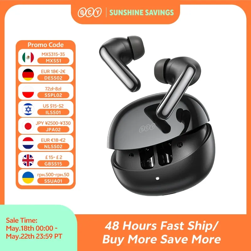 QCY MeloBuds N60 HT19 Kabellose Bluetooth 6.0 Kopfhörer 56dB Hybrid ANC LDAC Hi-Res Audio mit Koaxial-Dual-Driver-Ohrhörern 45 Std. Akkulaufzeit