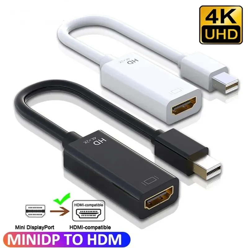 Mini DisplayPort zu HDMI 4K/1080P Adapter Mini DP Stecker auf HD Buchse Konverter für MacBook Air Pro Dell HP Lenovo Surface