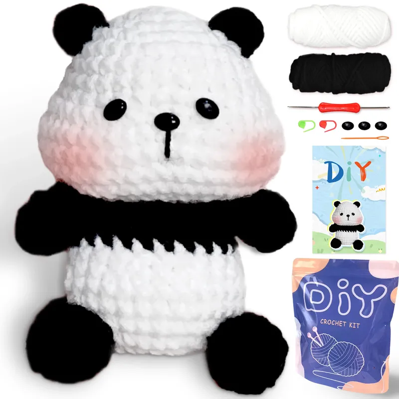 YAMAXIN Anfänger, 1-teiliges Panda-Häkelnadel-DIY-Set, freundliches Bastelwerkzeug-Set für Anfänger, einfaches Kunst- und Bastelarbeiten, Stricken