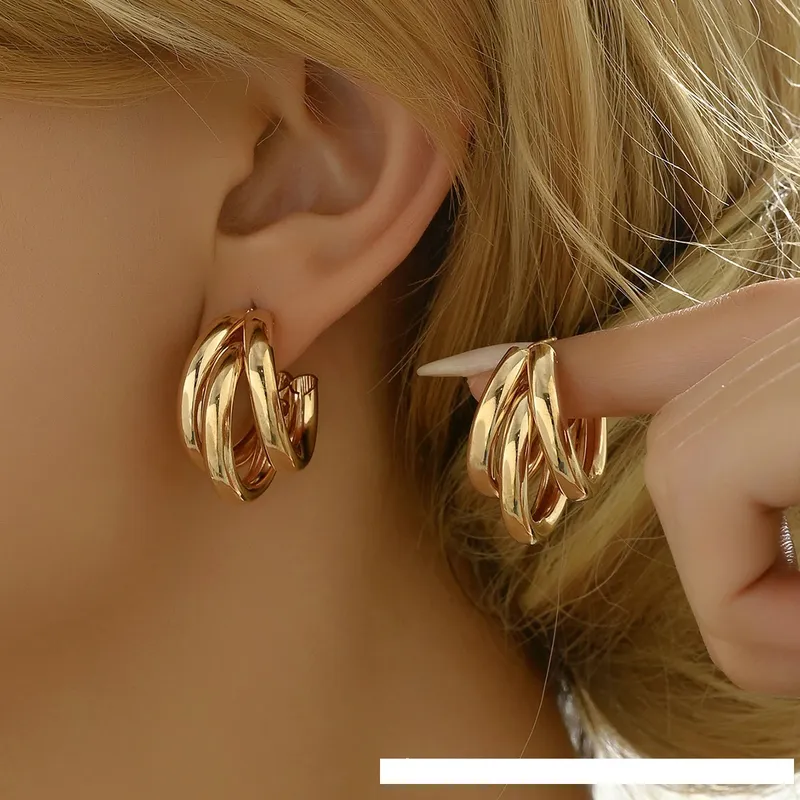 Eleganter goldfarbener Kreis-Creolen-Ohrring für Damen, Metall, elegant, Vintage, geometrisch, Statement-Luxus-Ohrringe, Party-Schmuck, Geschenke