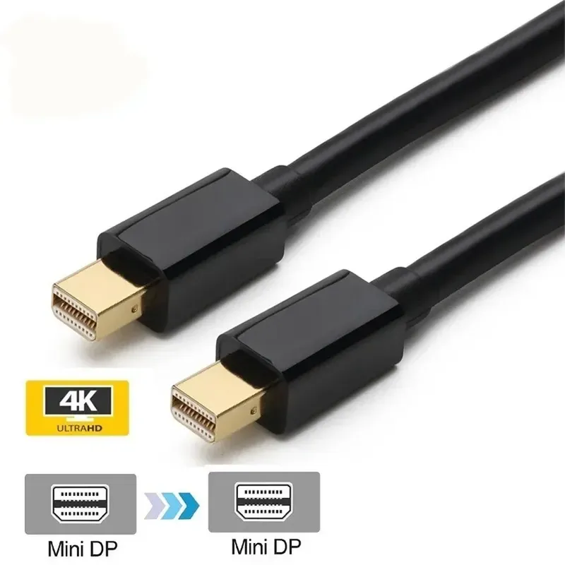 4K/1080p Mini Displayport (Thunderbolt 2 kompatibel) Stecker auf Stecker Adapter Konverter MiniDP für Apple iMac MacBook Pro Air HDTV