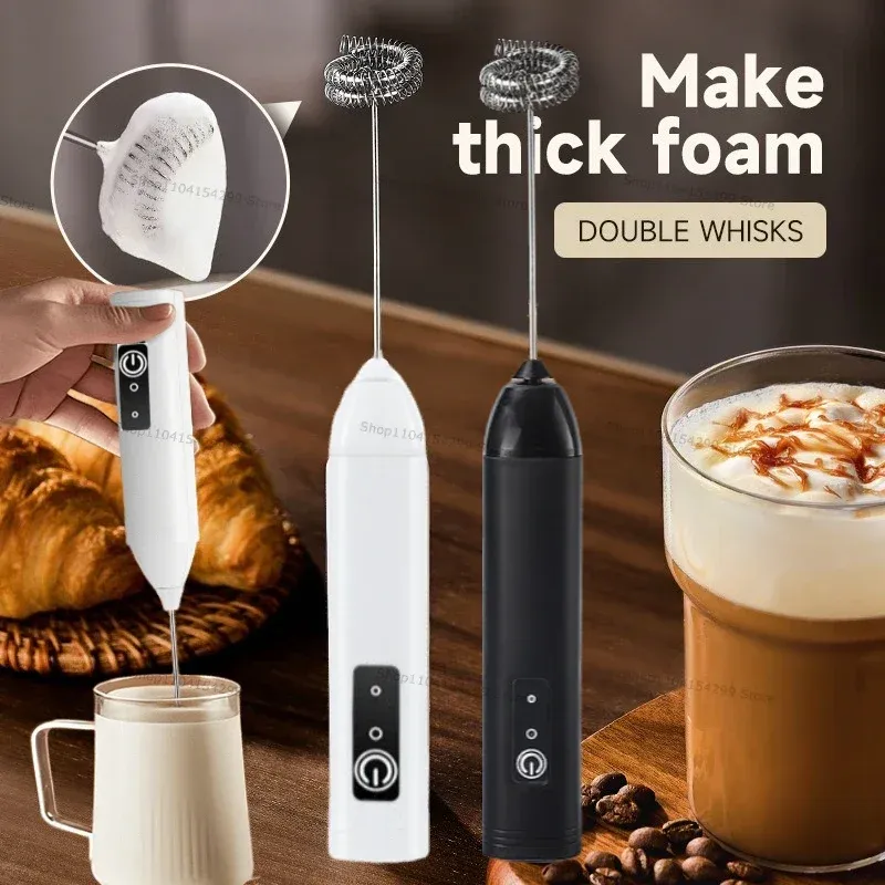 Drahtlose Milchaufschäumer, elektrischer Handmixer, elektrische Mini-Kaffeemaschine, Schneebesen, Mixer mit USB für Kaffee, Cappuccino, Creme