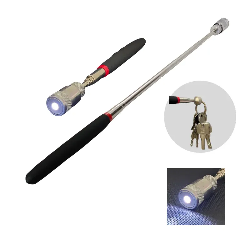 1pc Tragbare Magnetische PickUp Werkzeug Magnet Stift Ausziehbare Teleskop Inspektion LED Taschenlampe Magnet Stange für Picking Up Schrauben Mutter Bol