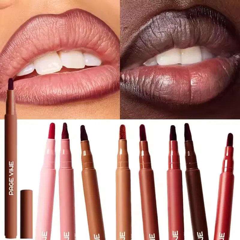 Samt Braun Lip Liner Bleistift Nude Matte Wasserdicht Nicht-stick Tasse Kirsche Rot Lip Liner Lip Kontur Stift Lippenstift make-up Für Frau