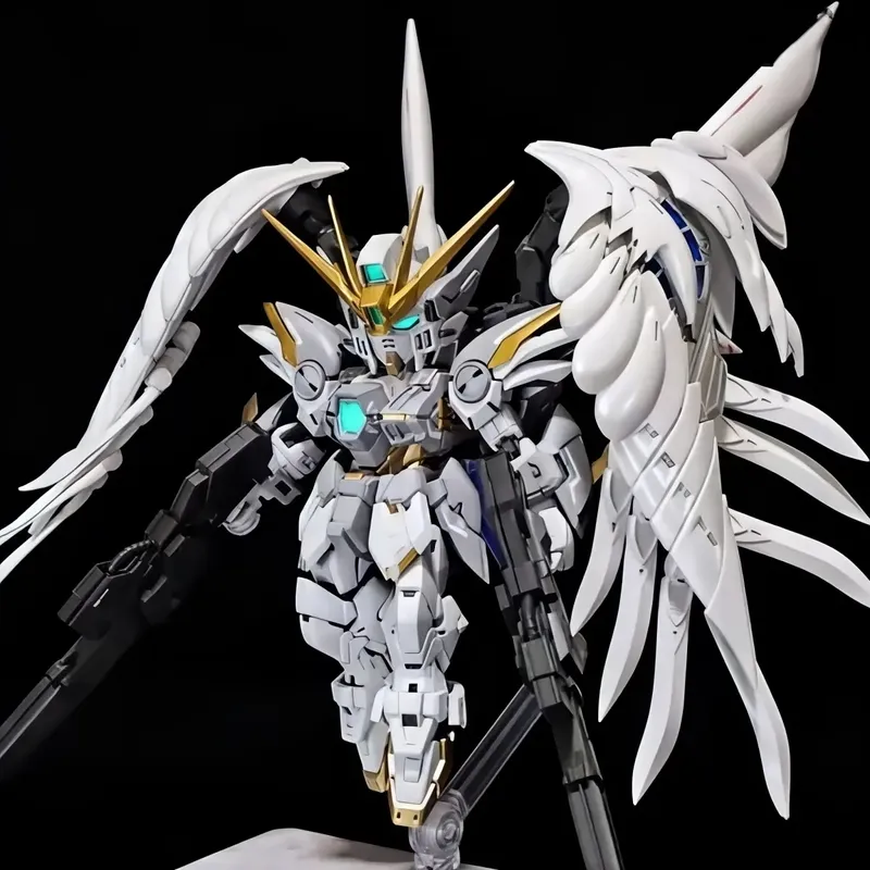 MGSD Wing Zero Schneewittchen Ew Angel Version Spray Painted Plastic Toy Model Kit Actionfiguren Bewegliche Mecha Modell Jungen Geschenke