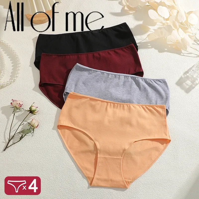 4 Teile/satz Komfort Baumwolle Höschen Frauen Hohe Taille Slips Nahtlose Unterwäsche Atmungsaktive Unterhose Plus Größe Panty S-2XL Dessous