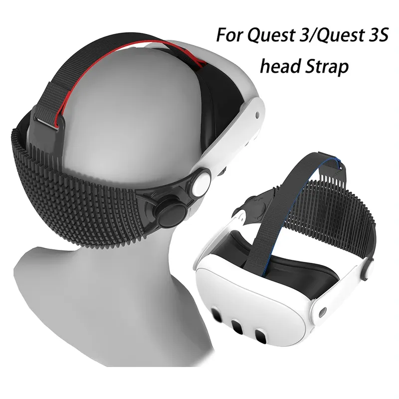 Verstellbarer weicher Silikon-Kopfgurt für Meta Quest 3 / Quest 3S. Leichtes neues Komfort- und Druckentlastungs-VR-Zubehör, Down Play