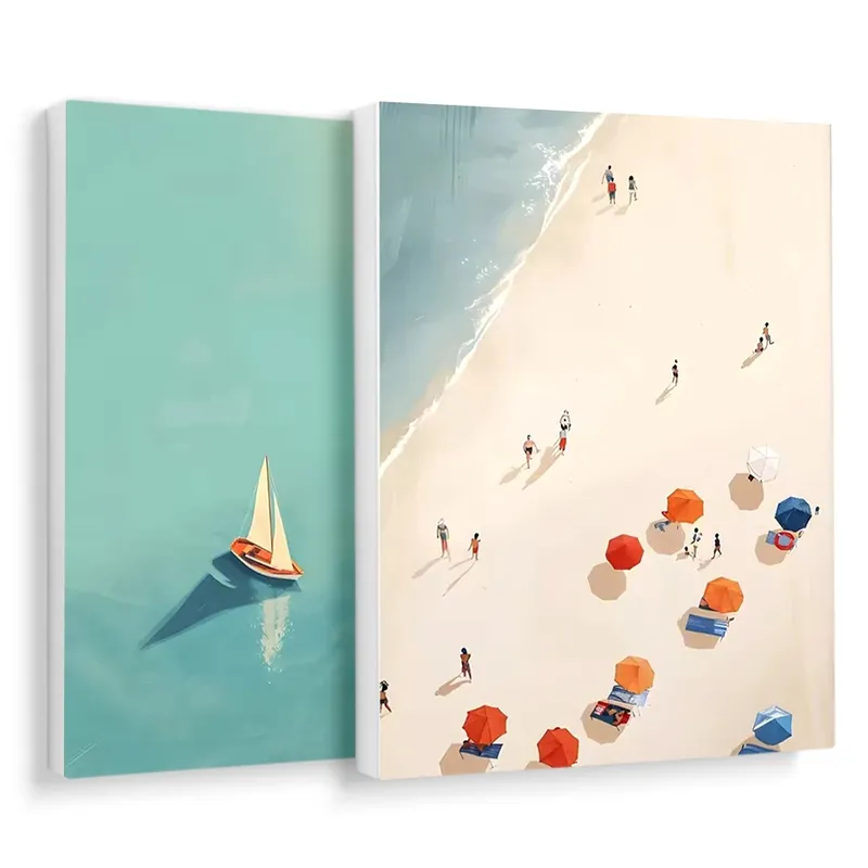 RUOPOTY Malen nach Zahlen zum Ausmalen für Erwachsene, Strandlandschaft am Meer, Bildzeichnung, Aquarell, digitaler Rahmen, Zeichnen für Erwachsene