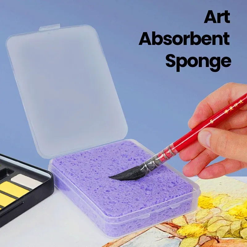 1-teilige Box für Aquarell-Malschwamm, super saugfähiger Schwamm, Kunstbedarf, Malpinsel, Reinigungsschwamm