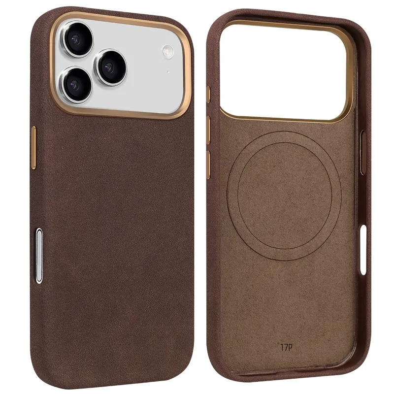 Wildleder-Handyhülle für iPhone 17 Pro mit magnetischer kabelloser Aufladung, Anti-Drop-Abdeckung, kompatibel mit iPhone 17 16 15 Pro Max
